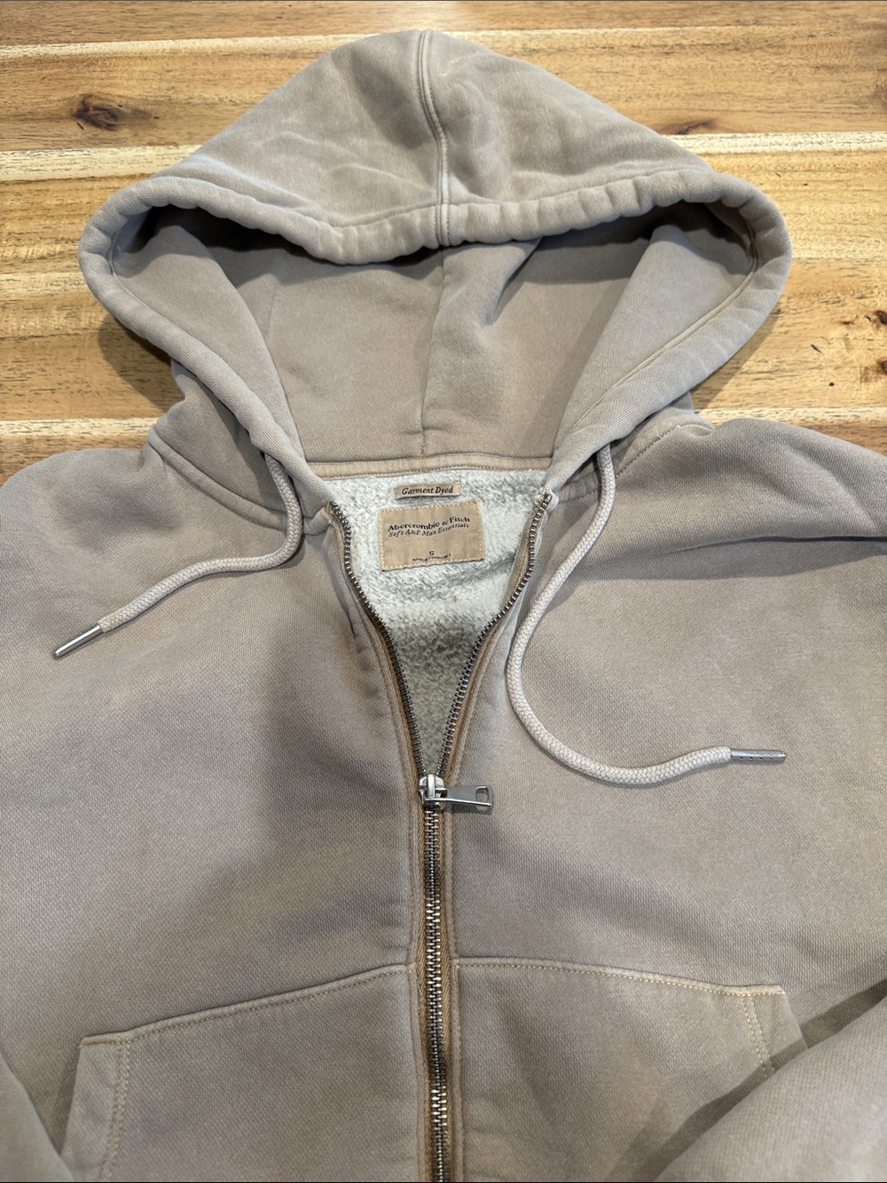 Women’s Hooded Zip Jacket in Light Taupe - Performance Layer